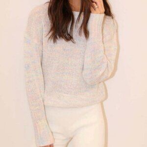 New! Something navy Rainbow pastel crewneck sweater 13993
